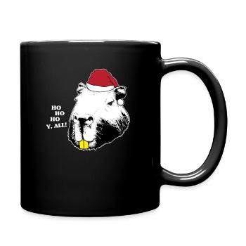 Capybara Weihnachten - Tasse einfarbig - Schwarz - Rechts