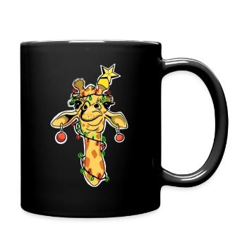 Christmas giraffe Christmas tree jewelry giraffe - Full Colour Mug - black - Right