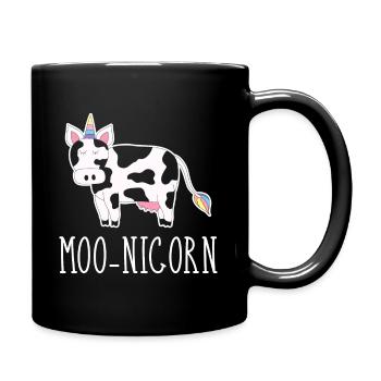 Artistic Cow Graphic Design Moonicorn Unicorn Cow - Full Colour Mug - black - Right