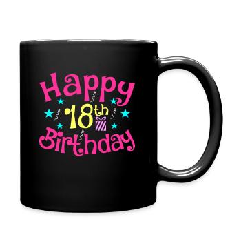 18 ans - Mug uni - noir - Droite