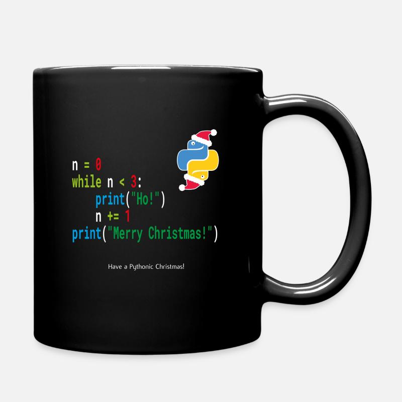 Ho! Ho! Ho! - Merry Christmas -Python Geek Shirt - Full Colour Mug - black
