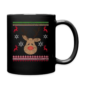 Noël renne Noël moche - Mug uni - noir - Droite