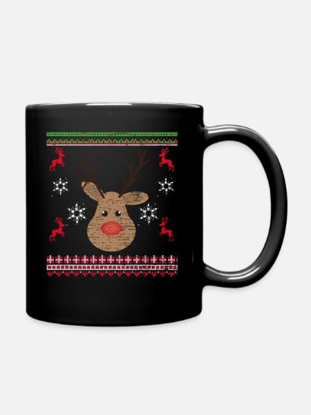 Noël renne Noël moche - Mug uni - noir