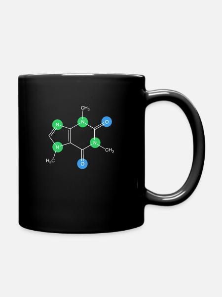 Chemie Koffein - Tasse einfarbig - Schwarz