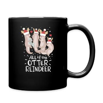 all of the otter reindeer Christmas Christmas - Full Colour Mug - black - Right