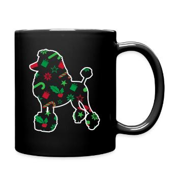 Noël drôle de caniche - Mug uni - noir - Droite