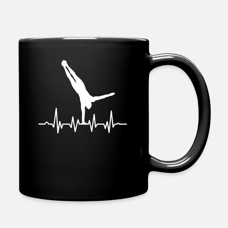Handstand Pulse Heartbeat - Full Colour Mug - black