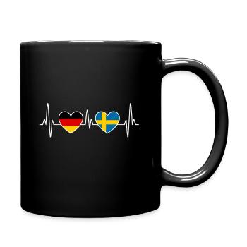 Suède Allemagne battement de coeur - Mug uni - noir - Droite