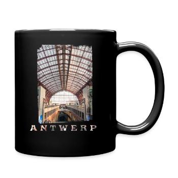 Antwerp | Central Station - Full Colour Mug - black - Right