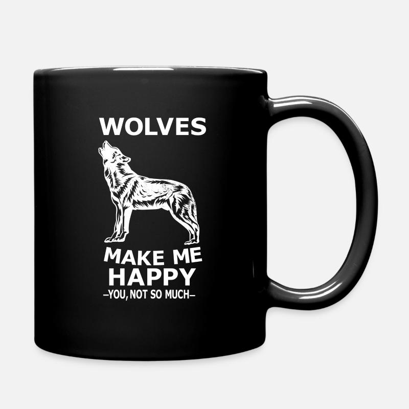 Wolf - Tasse einfarbig - Schwarz