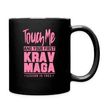 Martial Arts defense Krav Maga fighter mom - Full Colour Mug - black - Right