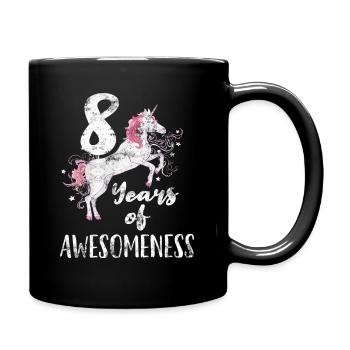 I am 8 years daughter children birthday 8 - Full Colour Mug - black - Right