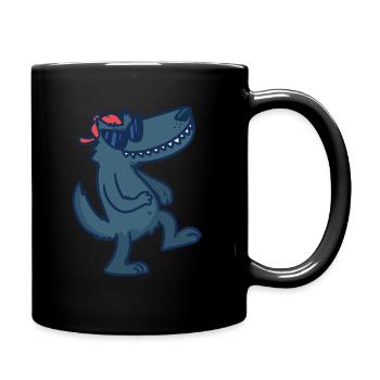 Night Dawg - Night Dog Wolf Wolf Man - Full Colour Mug - black - Right