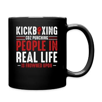 Kickboxing - Tasse einfarbig - Schwarz - Rechts