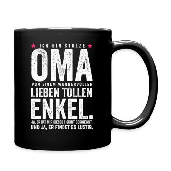 Oma Loading - Tasse einfarbig - Schwarz - Rechts