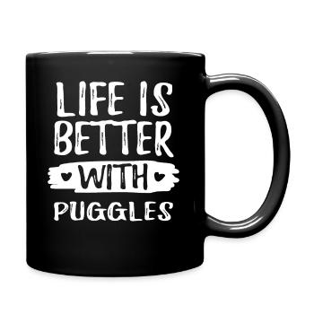 LA VIE EST MIEUSE AVEC LES PÉGGLES - Mug uni - noir - Droite