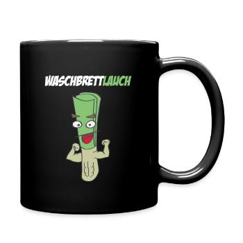 Waschbrett Lauch Sixpack Muskeln Gym Fitness - Tasse einfarbig - Schwarz - Rechts