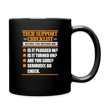 Technischer Support - Tasse einfarbig - Schwarz - Rechts