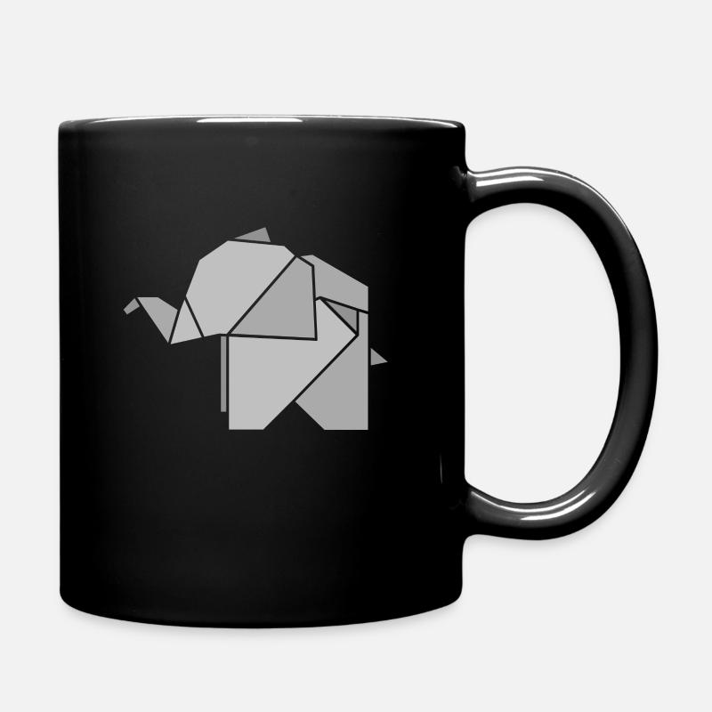 Origami Elefant - Tasse einfarbig - Schwarz
