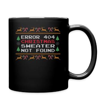 Error 404 Christmas Sweater not found - Full Colour Mug - black - Right