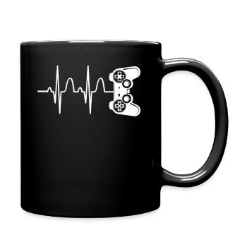 Gaming Zocker Herzschlag Videospiel Esport - Tasse einfarbig - Schwarz - Rechts