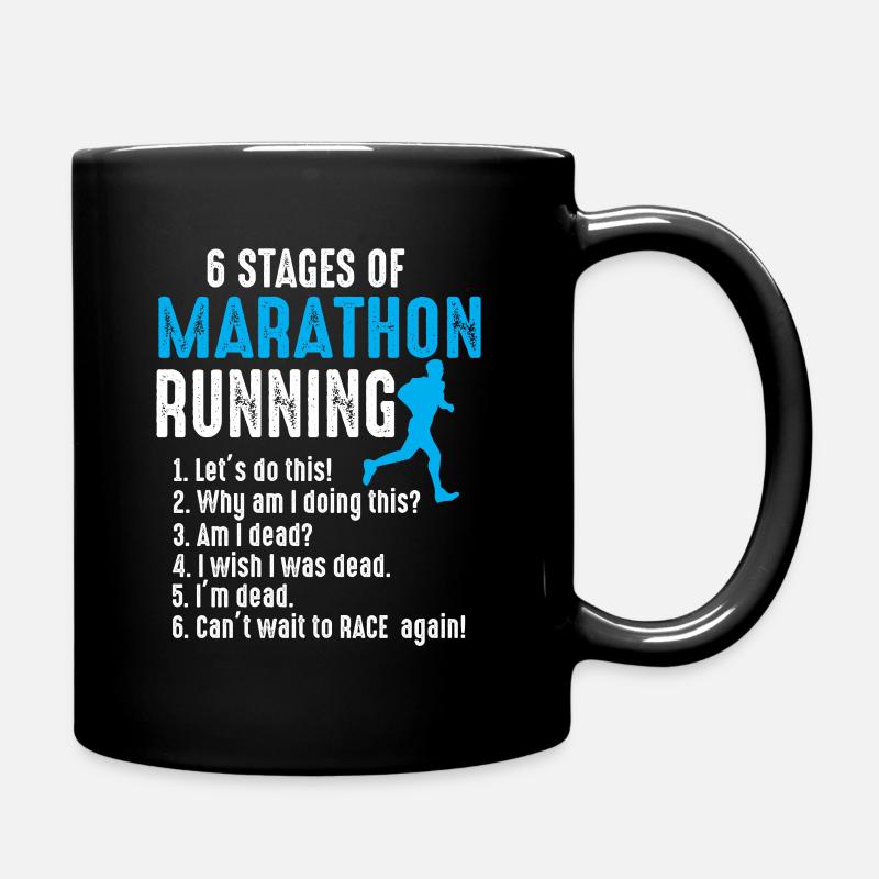 Athlète de triathlon coureur de marathon en 6 étapes - Mug uni - noir