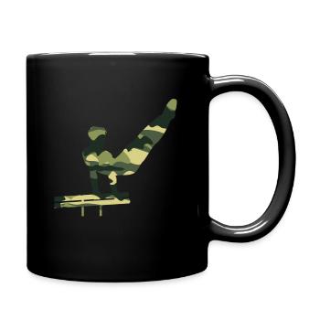 Gymnastics man camouflage athlete sport gymnastics - Full Colour Mug - black - Right