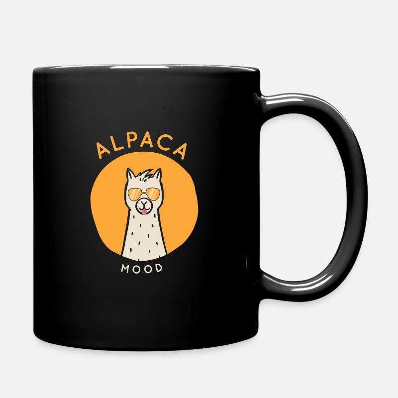 Alpaka Lama Stimmung - Tasse einfarbig - Schwarz