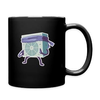 Air conditioning Ninja electrician - Full Colour Mug - black - Right