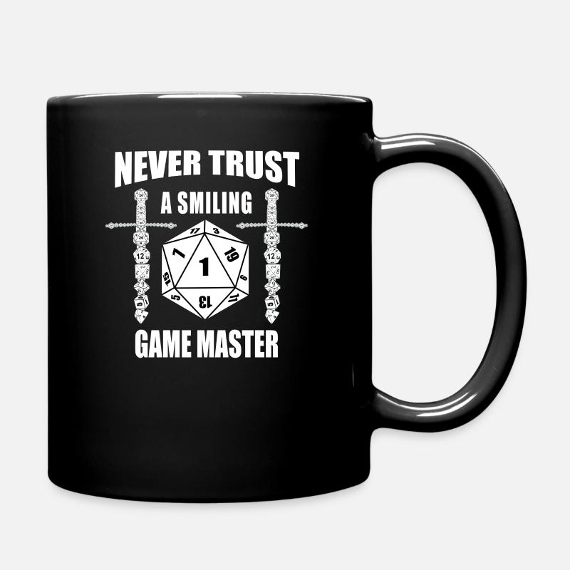 RPG Würfel W20 Cube Dice Dragons Vertrauen - Tasse einfarbig - Schwarz