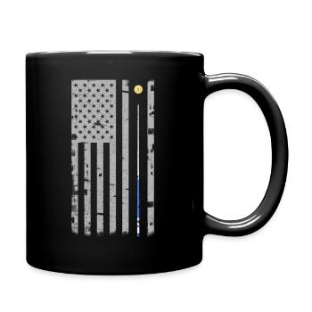 American Flag Billiard Pool Player T-shirt Men - Full Colour Mug - black - Right