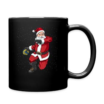 Handball Weihnachtsmann Handballer Trainer - Tasse einfarbig - Schwarz - Rechts