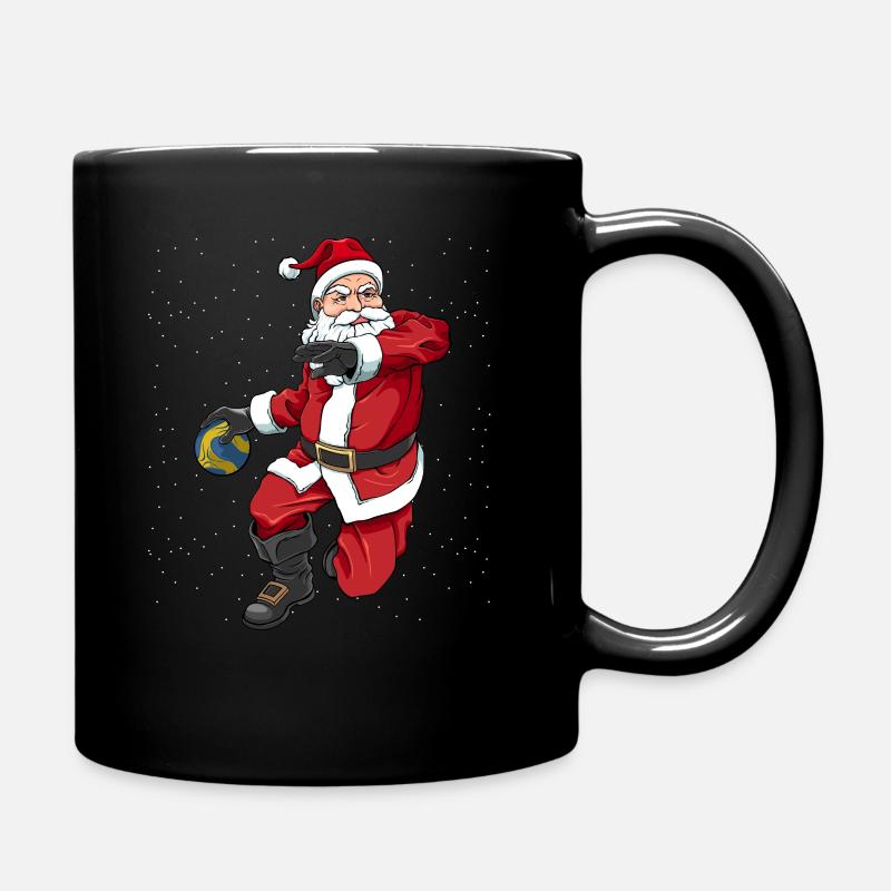 Handball Weihnachtsmann Handballer Trainer - Tasse einfarbig - Schwarz