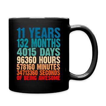 11 ans d'être génial 11 cadeau d'anniversaire 1 - Mug uni - noir - Droite