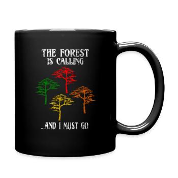 Wald - Tasse einfarbig - Schwarz - Rechts