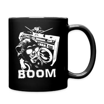 White Monkey Boombox - Full Colour Mug - black - Right