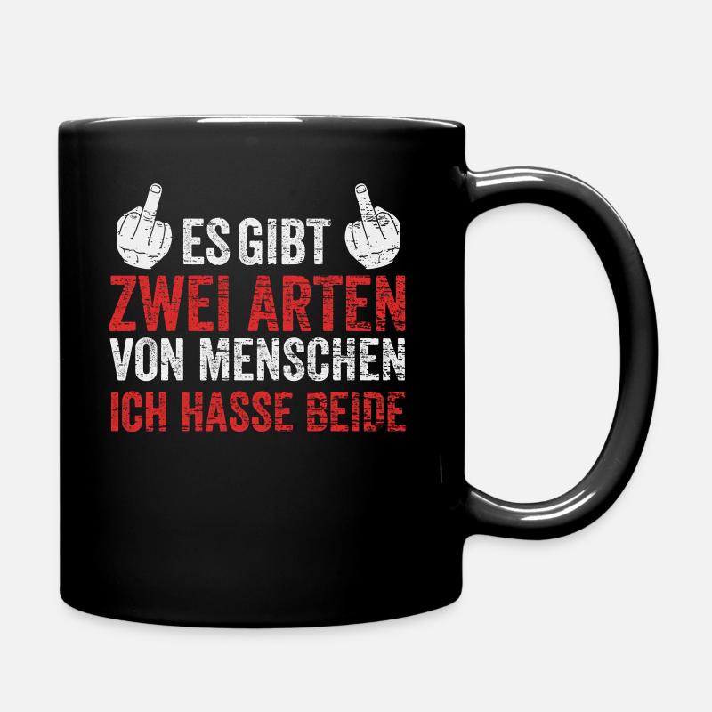 Ich hasse Menschen Geschenk - Tasse einfarbig - Schwarz