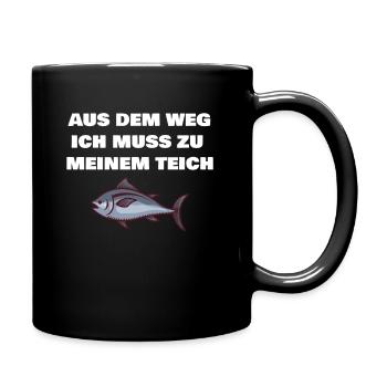 Aus dem Weg ich muss zu meinem Teich Geschenk - Tasse einfarbig - Schwarz - Rechts