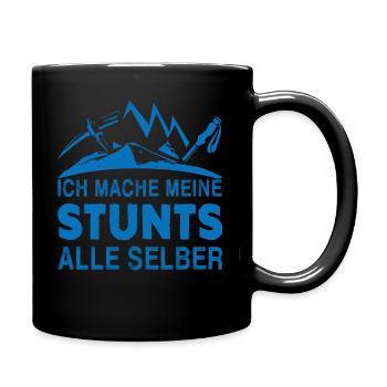 Ski Stunts SHIRT - Skiurlaub Geschenkidee - Tasse einfarbig - Schwarz - Rechts