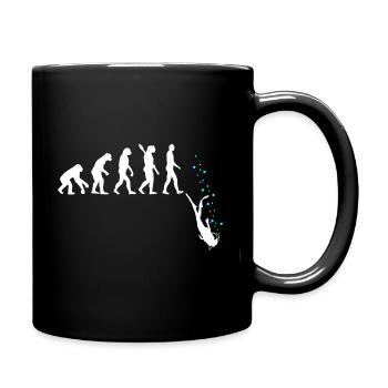 Tauchen Evolution Taucher Lustig Geschenk - Tasse einfarbig - Schwarz - Rechts