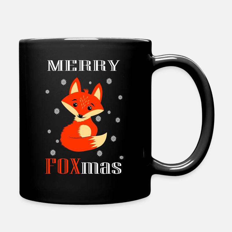 Weihnachts Fuchs - Merry FOXmas - Tasse einfarbig - Schwarz