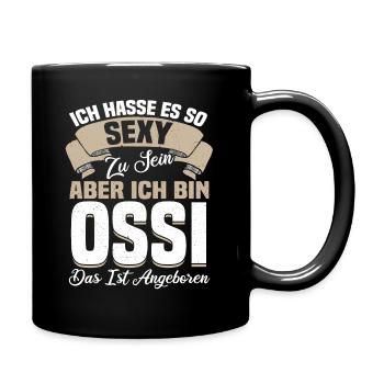 Ossi Lustig Spruch Ostdeutsch Osten Geschenk Geek - Tasse einfarbig - Schwarz - Rechts