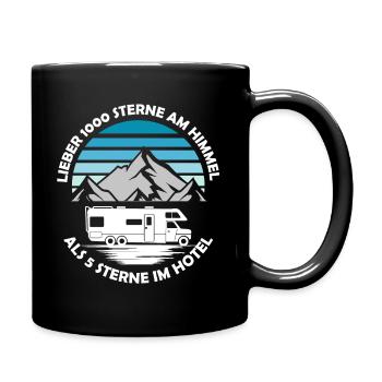 Lieber 1000 Sterne Wohnmobil Shirt Camping - Tasse einfarbig - Schwarz - Rechts