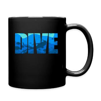 Tauchen Taucher Tauch Schnorcheln Geschenk - Tasse einfarbig - Schwarz - Rechts