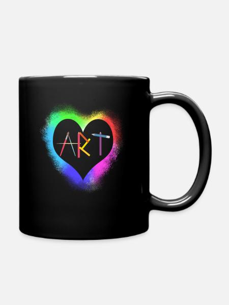 Kunstlehrerin Künstlerin - Tasse einfarbig - Schwarz