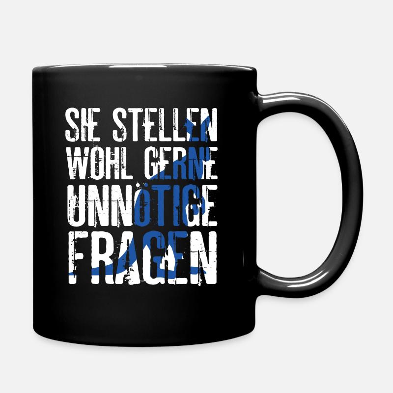 Sie stellen wohl gerne unnötige Fragen Känguru - Tasse einfarbig - Schwarz