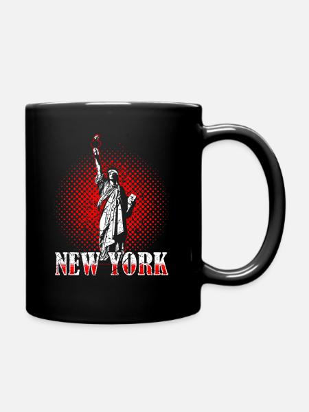 New York Freiheitsstatue - Tasse einfarbig - Schwarz