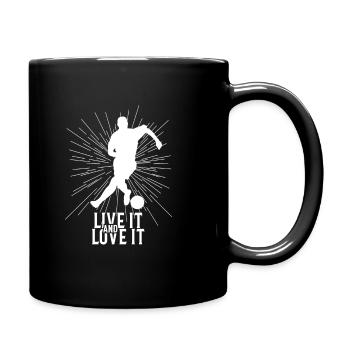 Fußball - Tasse einfarbig - Schwarz - Rechts