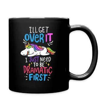 Einhorn Dramatisch - Tasse einfarbig - Schwarz - Rechts