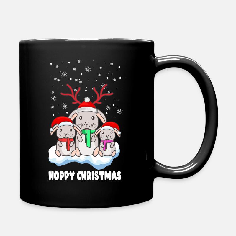 Kaninchen Weihnachten Hoppy Christmas Hasen - Tasse einfarbig - Schwarz